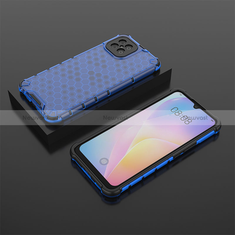 Silicone Transparent Frame Case Cover 360 Degrees AM2 for Huawei Nova 8 SE 4G Blue