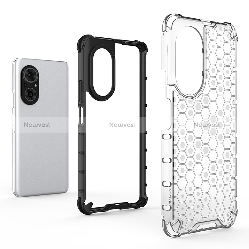 Silicone Transparent Frame Case Cover 360 Degrees AM2 for Huawei Nova 9 SE