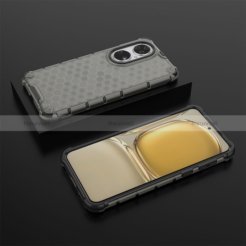 Silicone Transparent Frame Case Cover 360 Degrees AM2 for Huawei P50