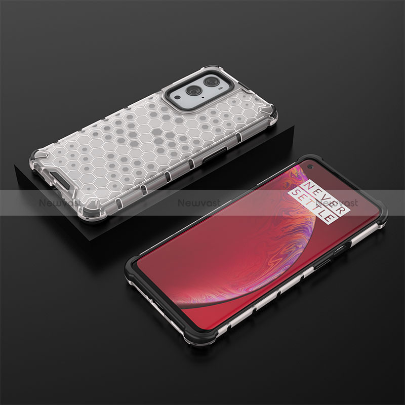 Silicone Transparent Frame Case Cover 360 Degrees AM2 for OnePlus 9 Pro 5G