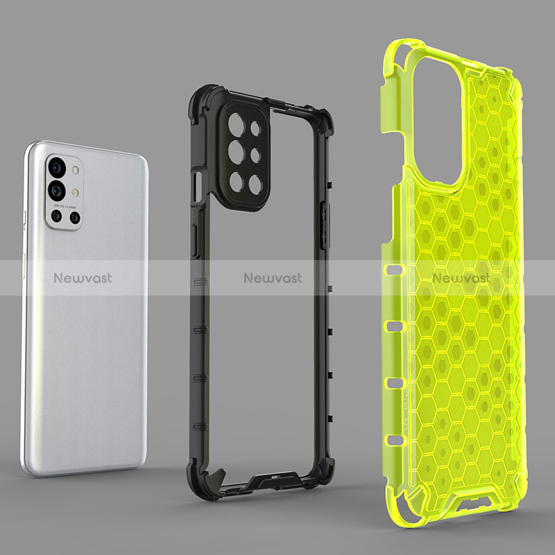 Silicone Transparent Frame Case Cover 360 Degrees AM2 for OnePlus 9R 5G