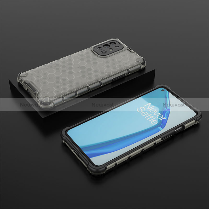 Silicone Transparent Frame Case Cover 360 Degrees AM2 for OnePlus 9R 5G