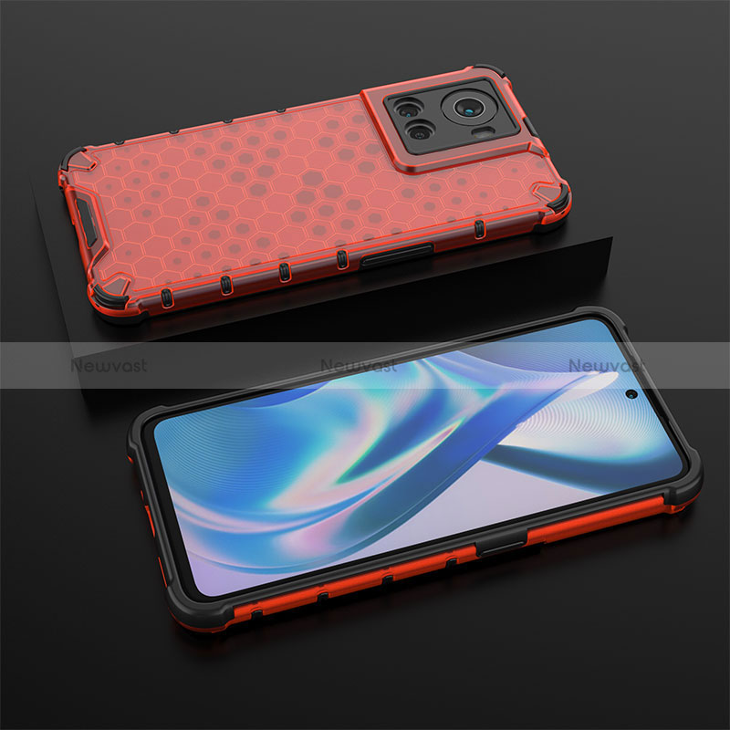 Silicone Transparent Frame Case Cover 360 Degrees AM2 for OnePlus Ace 5G Red