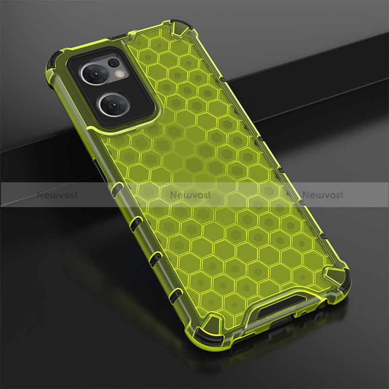 Silicone Transparent Frame Case Cover 360 Degrees AM2 for OnePlus Nord CE 2 5G Green