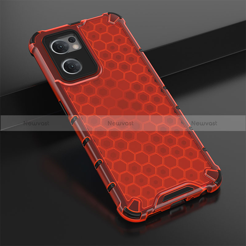 Silicone Transparent Frame Case Cover 360 Degrees AM2 for OnePlus Nord CE 2 5G Red