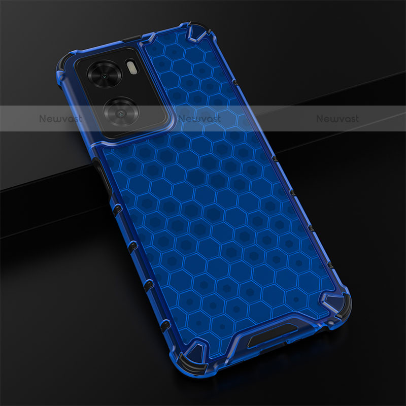 Silicone Transparent Frame Case Cover 360 Degrees AM2 for OnePlus Nord N20 SE Blue