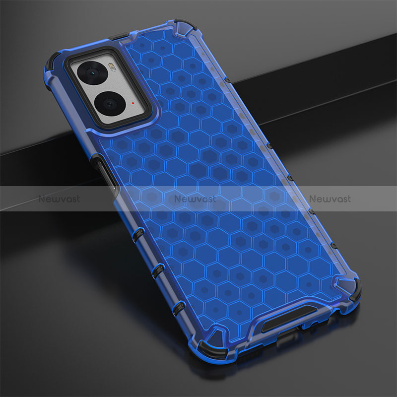 Silicone Transparent Frame Case Cover 360 Degrees AM2 for Oppo A36 Blue