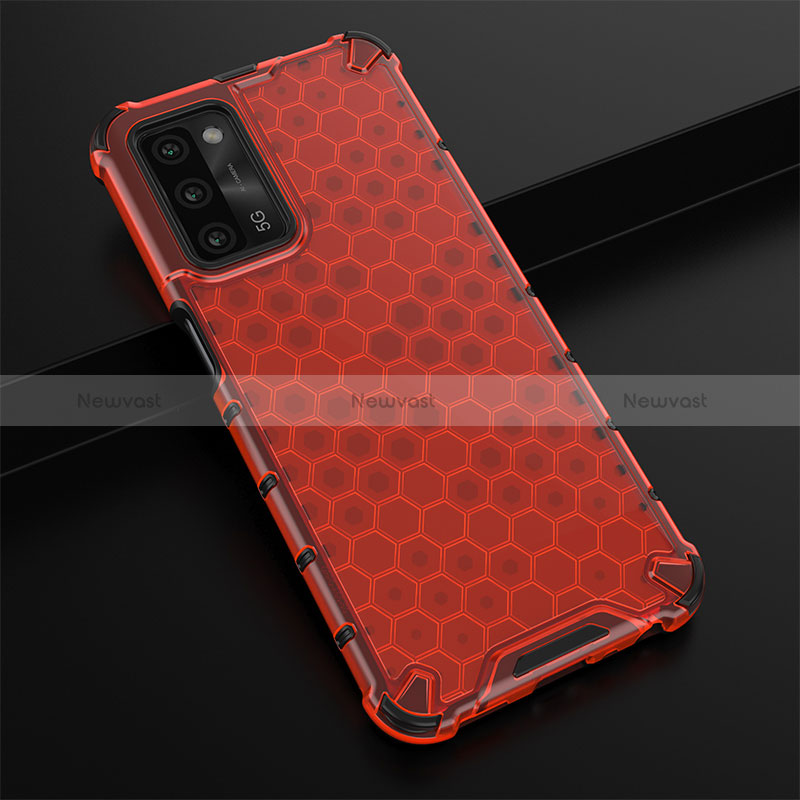 Silicone Transparent Frame Case Cover 360 Degrees AM2 for Oppo A56 5G Red