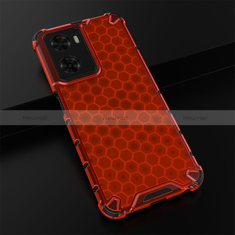 Silicone Transparent Frame Case Cover 360 Degrees AM2 for Oppo A57e Red