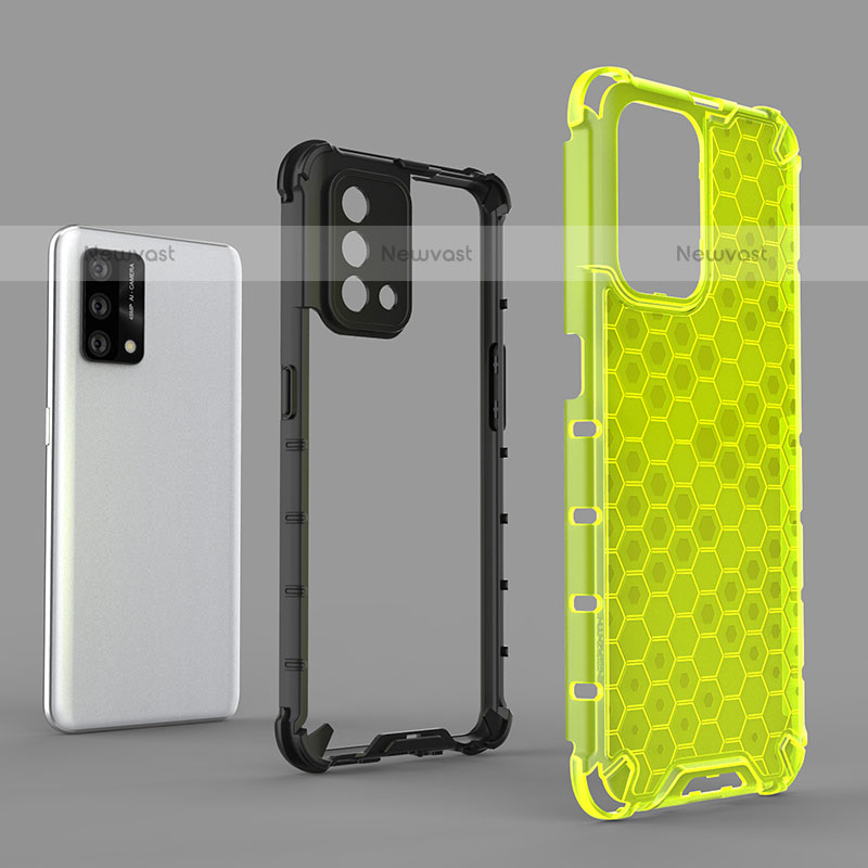 Silicone Transparent Frame Case Cover 360 Degrees AM2 for Oppo A74 4G