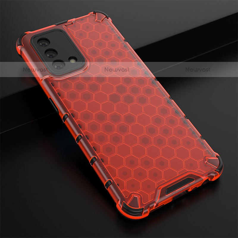 Silicone Transparent Frame Case Cover 360 Degrees AM2 for Oppo A74 4G Red