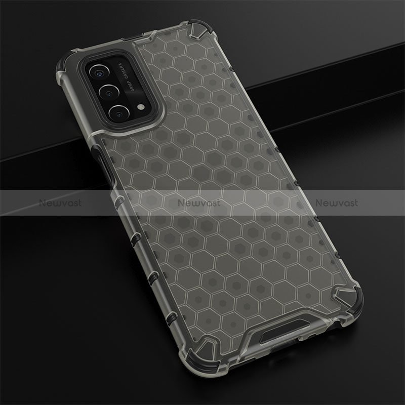 Silicone Transparent Frame Case Cover 360 Degrees AM2 for Oppo A74 5G