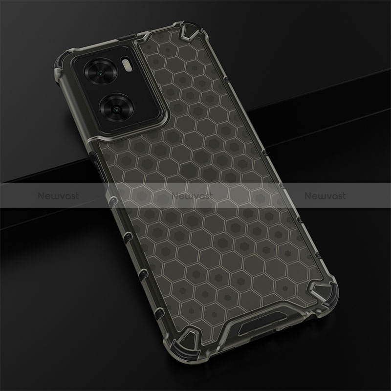 Silicone Transparent Frame Case Cover 360 Degrees AM2 for Oppo A77 4G Black