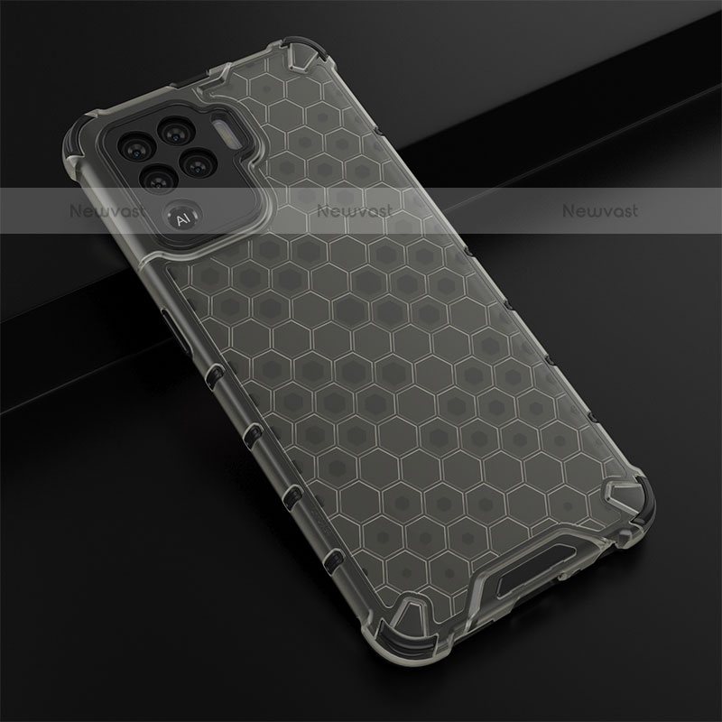 Silicone Transparent Frame Case Cover 360 Degrees AM2 for Oppo A94 4G Black