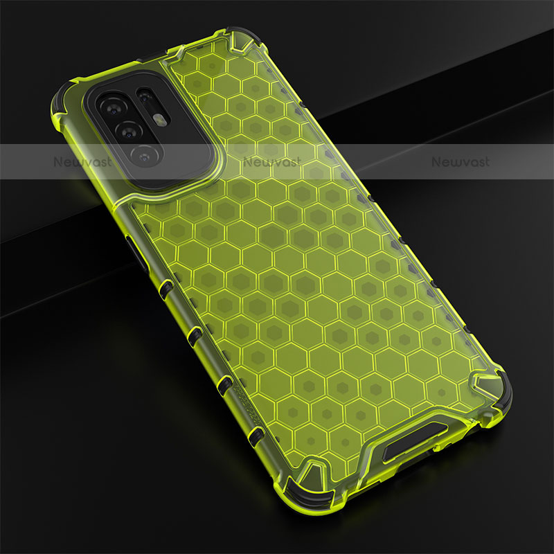 Silicone Transparent Frame Case Cover 360 Degrees AM2 for Oppo A94 5G Green