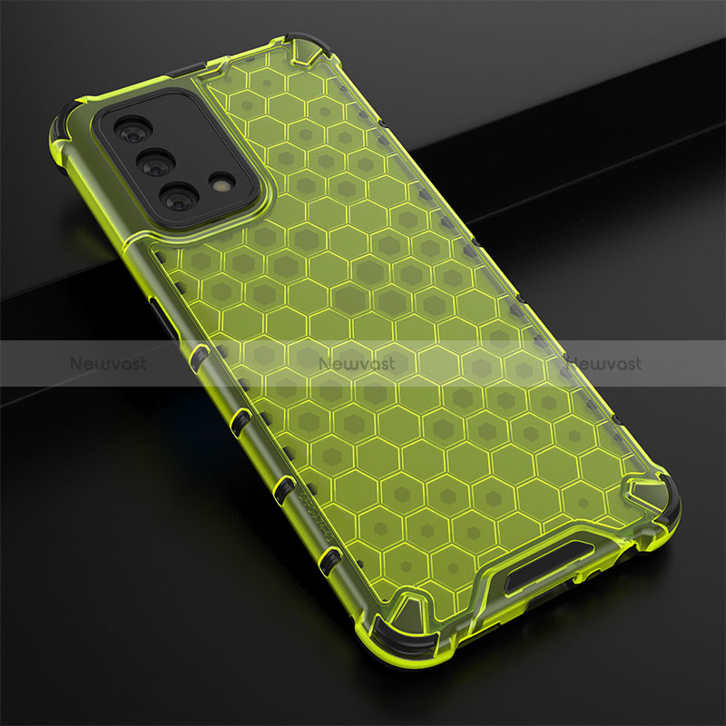 Silicone Transparent Frame Case Cover 360 Degrees AM2 for Oppo A95 4G Green