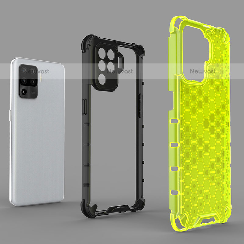 Silicone Transparent Frame Case Cover 360 Degrees AM2 for Oppo F19 Pro