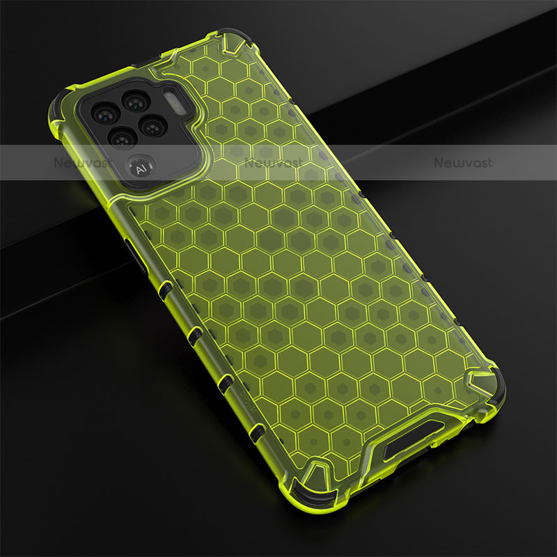 Silicone Transparent Frame Case Cover 360 Degrees AM2 for Oppo F19 Pro Green