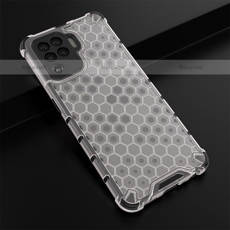 Silicone Transparent Frame Case Cover 360 Degrees AM2 for Oppo F19 Pro White