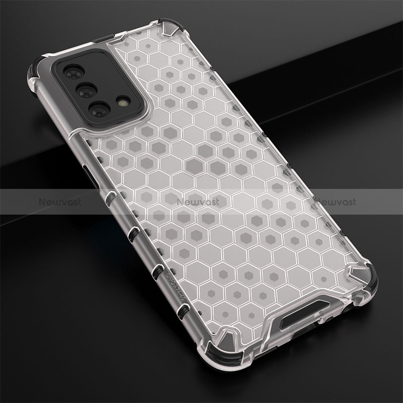 Silicone Transparent Frame Case Cover 360 Degrees AM2 for Oppo F19 White