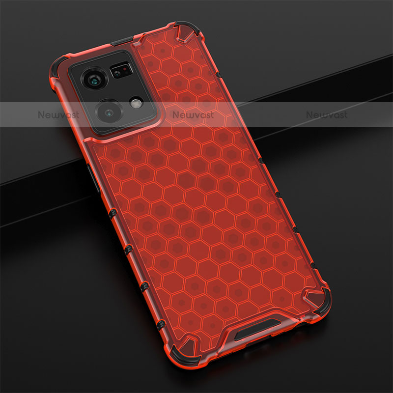 Silicone Transparent Frame Case Cover 360 Degrees AM2 for Oppo F21 Pro 4G Red