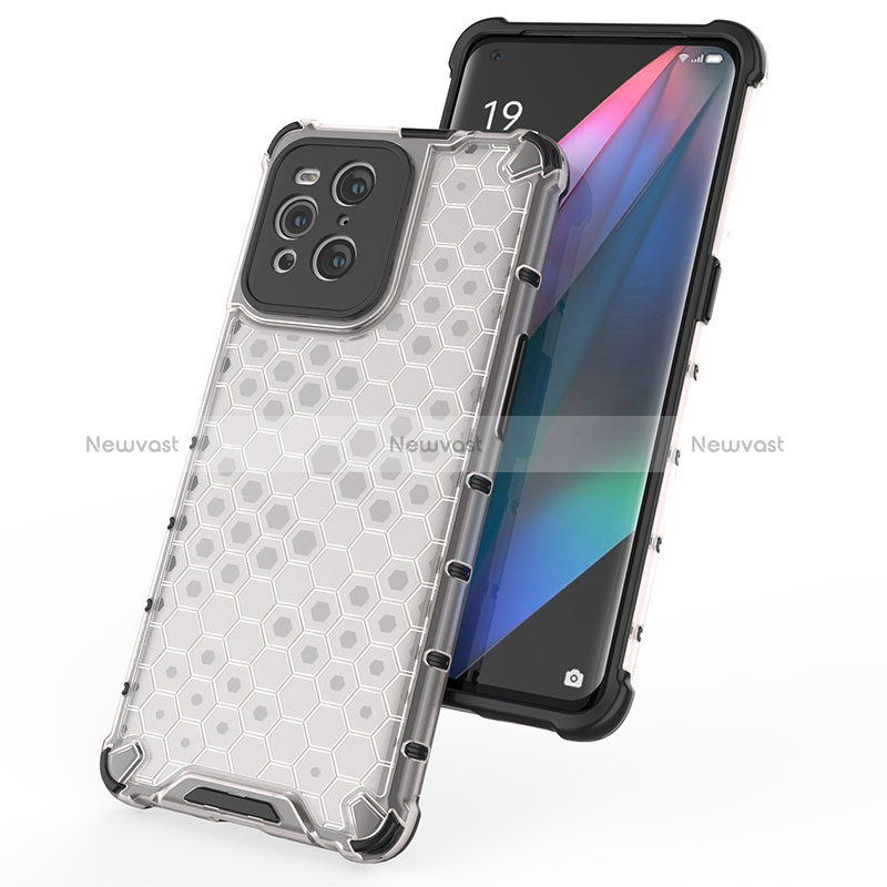 Silicone Transparent Frame Case Cover 360 Degrees AM2 for Oppo Find X3 5G