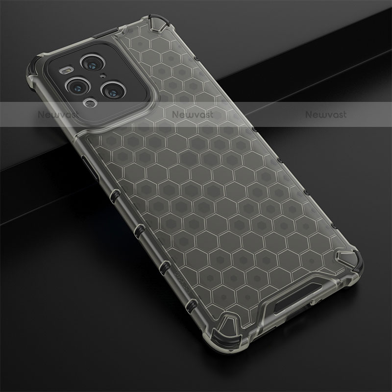 Silicone Transparent Frame Case Cover 360 Degrees AM2 for Oppo Find X3 Pro 5G