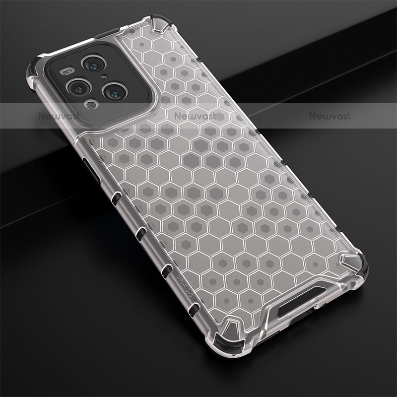 Silicone Transparent Frame Case Cover 360 Degrees AM2 for Oppo Find X3 Pro 5G