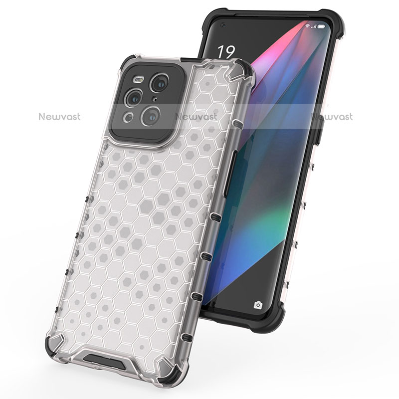 Silicone Transparent Frame Case Cover 360 Degrees AM2 for Oppo Find X3 Pro 5G