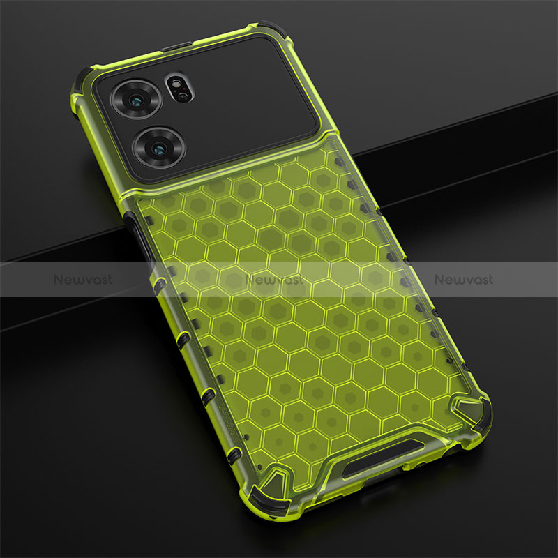 Silicone Transparent Frame Case Cover 360 Degrees AM2 for Oppo K10 5G Green
