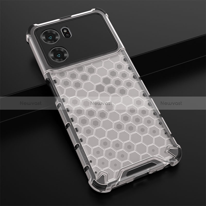 Silicone Transparent Frame Case Cover 360 Degrees AM2 for Oppo K10 5G White