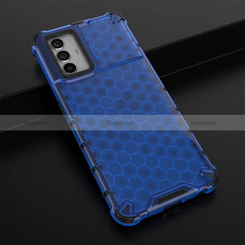 Silicone Transparent Frame Case Cover 360 Degrees AM2 for Oppo K9 Pro 5G Blue