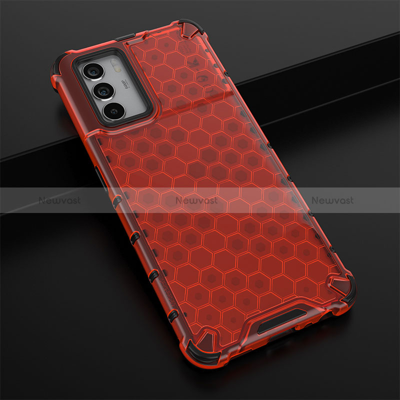 Silicone Transparent Frame Case Cover 360 Degrees AM2 for Oppo K9 Pro 5G Red