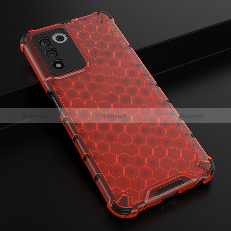 Silicone Transparent Frame Case Cover 360 Degrees AM2 for Oppo K9S 5G Red