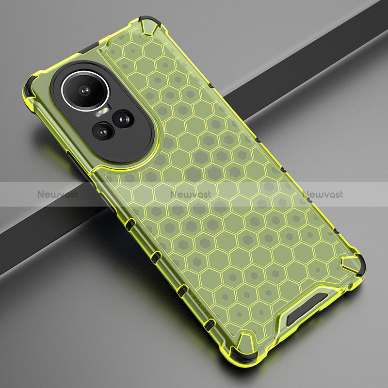 Silicone Transparent Frame Case Cover 360 Degrees AM2 for Oppo Reno10 Pro 5G Green