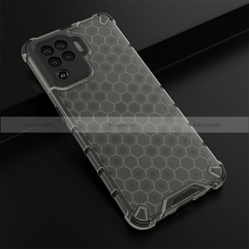 Silicone Transparent Frame Case Cover 360 Degrees AM2 for Oppo Reno5 F Black