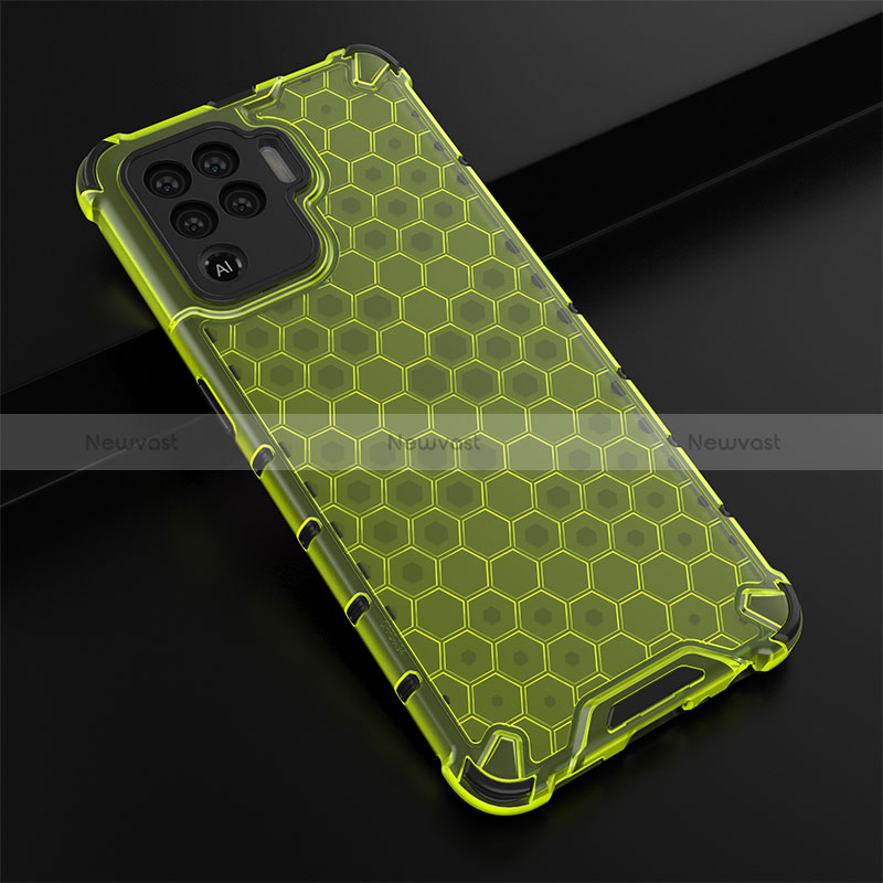 Silicone Transparent Frame Case Cover 360 Degrees AM2 for Oppo Reno5 Lite Green