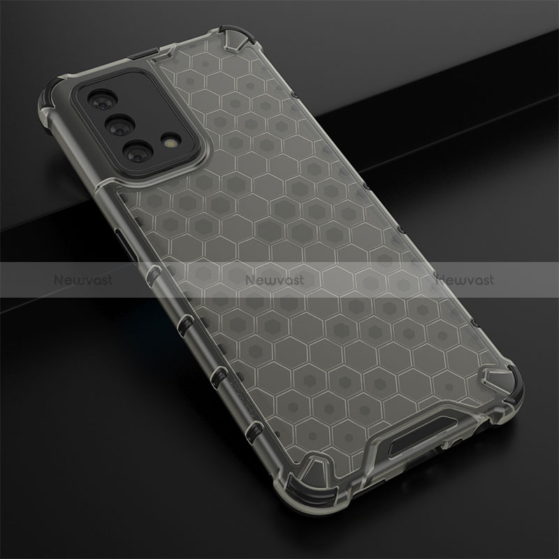Silicone Transparent Frame Case Cover 360 Degrees AM2 for Oppo Reno6 Lite Black