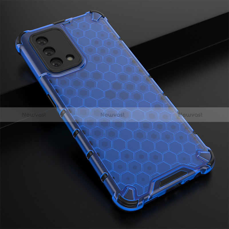 Silicone Transparent Frame Case Cover 360 Degrees AM2 for Oppo Reno6 Lite Blue