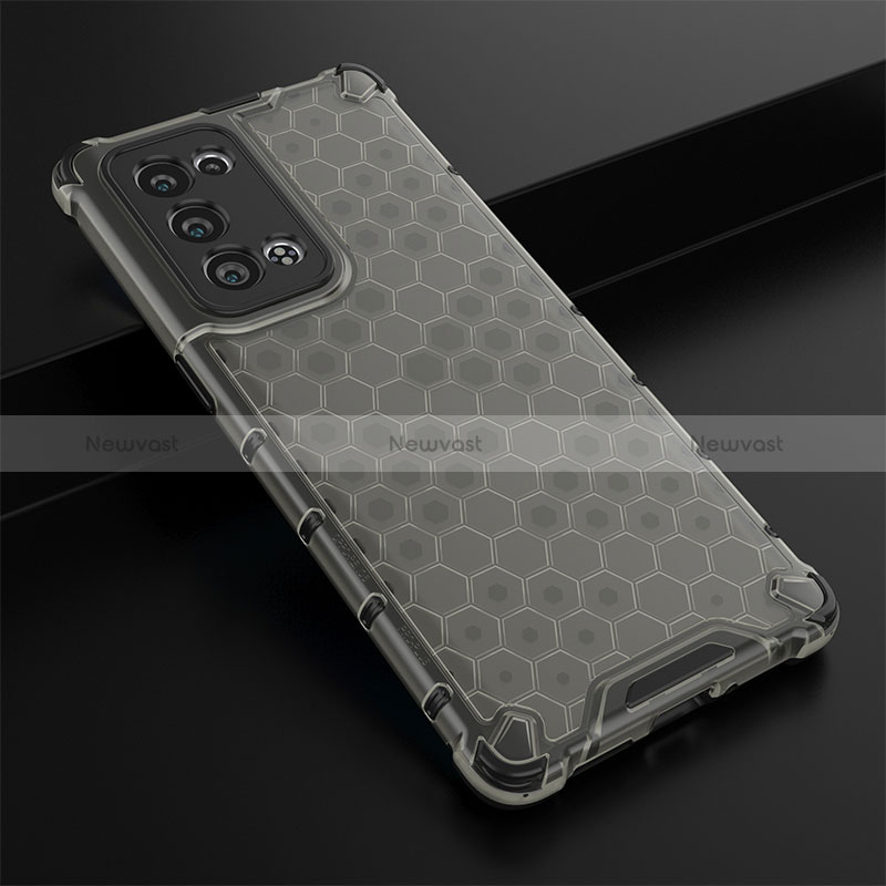 Silicone Transparent Frame Case Cover 360 Degrees AM2 for Oppo Reno6 Pro 5G