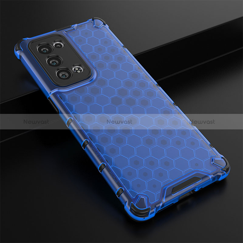 Silicone Transparent Frame Case Cover 360 Degrees AM2 for Oppo Reno6 Pro 5G