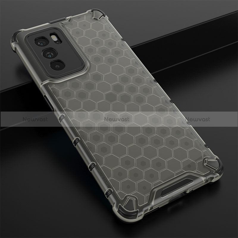 Silicone Transparent Frame Case Cover 360 Degrees AM2 for Oppo Reno6 Pro 5G India Black