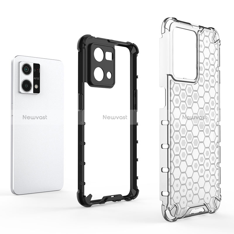 Silicone Transparent Frame Case Cover 360 Degrees AM2 for Oppo Reno7 4G