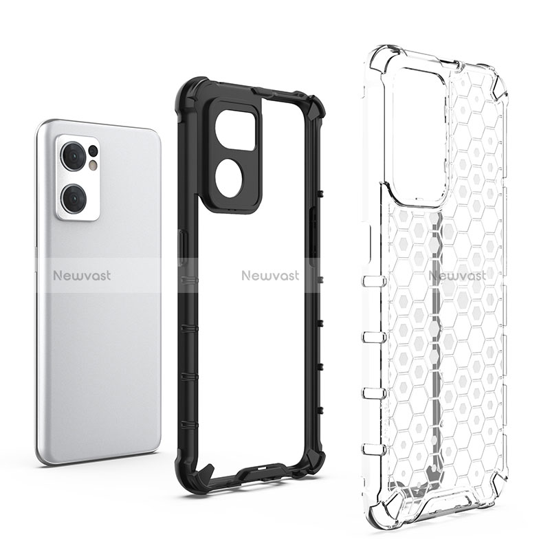 Silicone Transparent Frame Case Cover 360 Degrees AM2 for Oppo Reno7 5G
