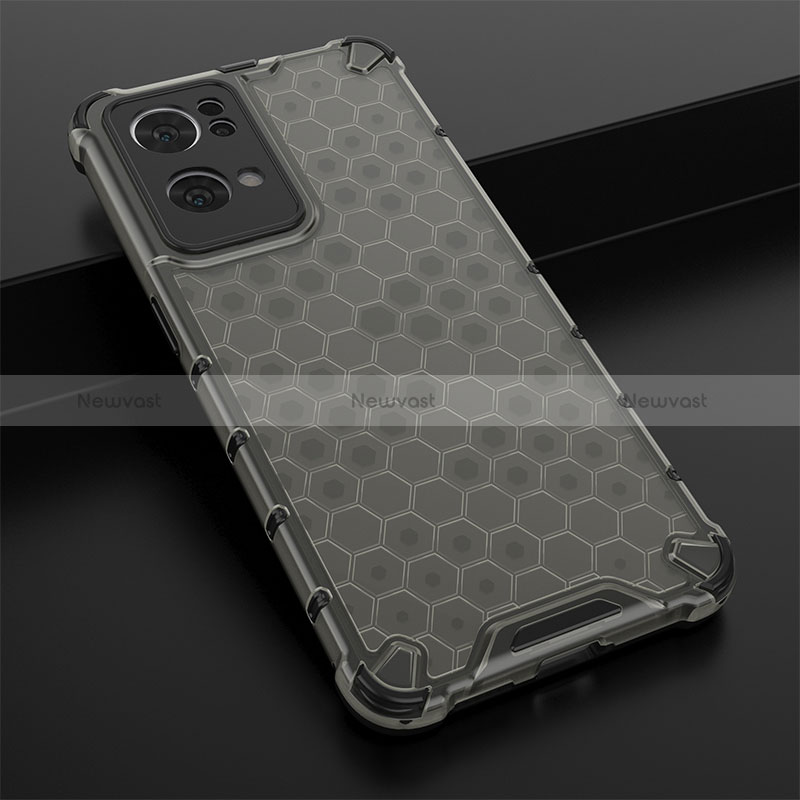 Silicone Transparent Frame Case Cover 360 Degrees AM2 for Oppo Reno7 Pro 5G Black