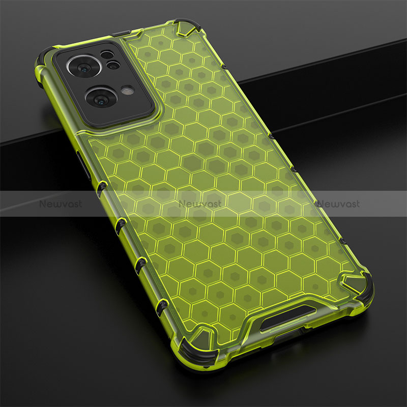 Silicone Transparent Frame Case Cover 360 Degrees AM2 for Oppo Reno7 Pro 5G Green