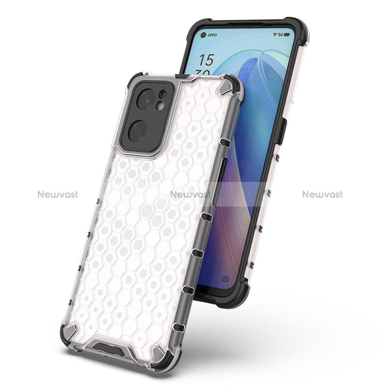 Silicone Transparent Frame Case Cover 360 Degrees AM2 for Oppo Reno7 SE 5G