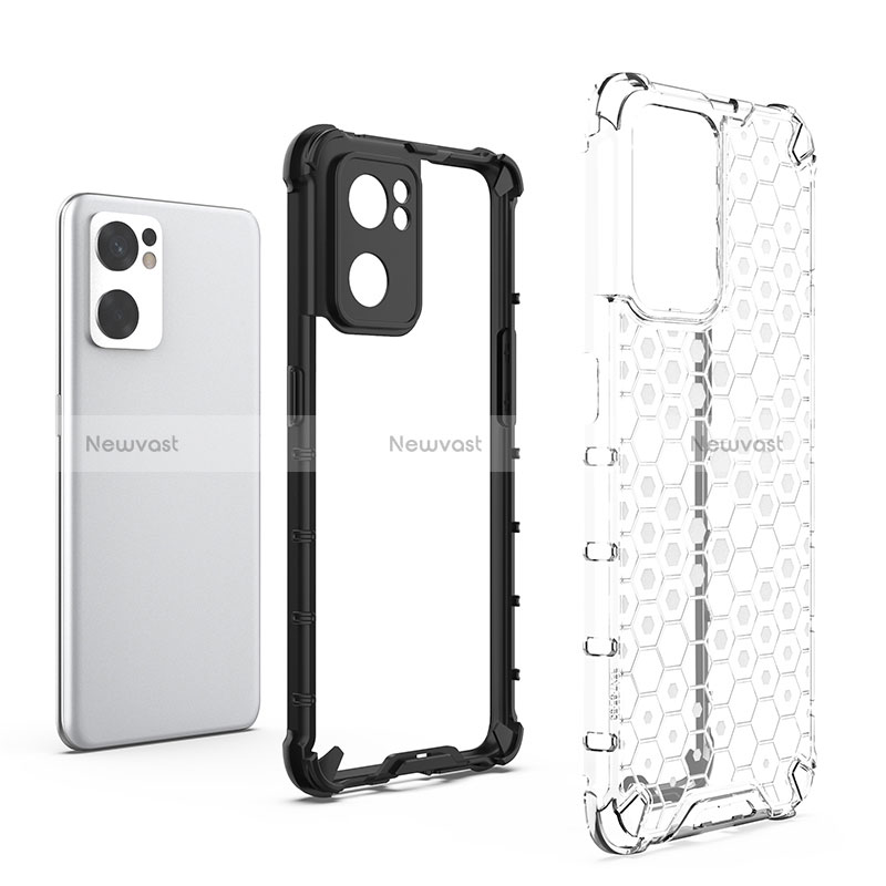 Silicone Transparent Frame Case Cover 360 Degrees AM2 for Oppo Reno7 SE 5G