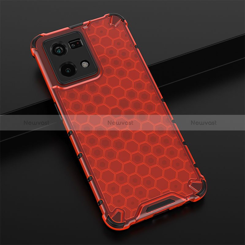 Silicone Transparent Frame Case Cover 360 Degrees AM2 for Oppo Reno8 4G Red