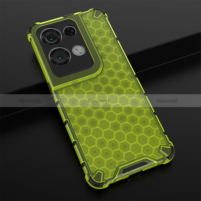 Silicone Transparent Frame Case Cover 360 Degrees AM2 for Oppo Reno8 Pro 5G Green